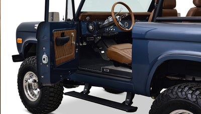 Ford Bronco 1975 Metallic Navy Coyote Series with Custom Diamond Stitch Leather Interior