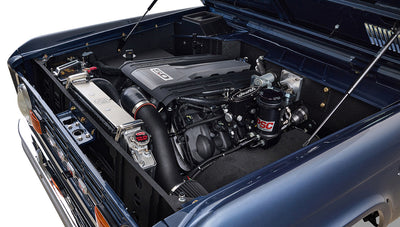 Ford Bronco 1975 Metallic Navy Coyote Series with Custom Diamond Stitch Leather Interior
