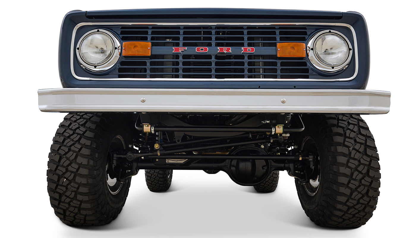 Ford Bronco 1975 Metallic Navy Coyote Series with Custom Diamond Stitch Leather Interior