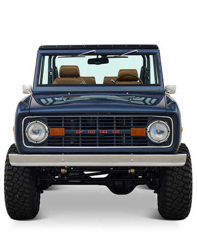 Ford Bronco 1975 Metallic Navy Coyote Series with Custom Diamond Stitch Leather Interior