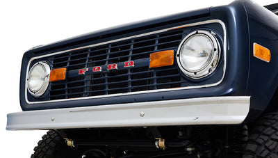 Ford Bronco 1975 Metallic Navy Coyote Series with Custom Diamond Stitch Leather Interior