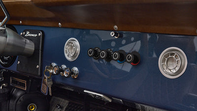 Ford Bronco 1975 Metallic Navy Coyote Series with Custom Diamond Stitch Leather Interior