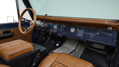 Ford Bronco 1975 Metallic Navy Coyote Series with Custom Diamond Stitch Leather Interior