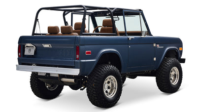 Ford Bronco 1975 Metallic Navy Coyote Series with Custom Diamond Stitch Leather Interior