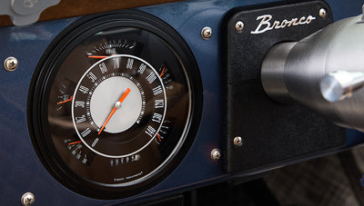 Ford Bronco 1975 Metallic Navy Coyote Series with Custom Diamond Stitch Leather Interior
