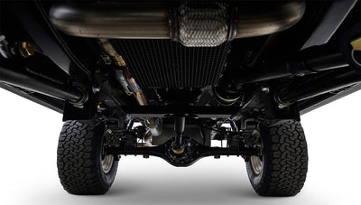 Ford Bronco 1975 in Chrome Yellow with custom Basket Weave Interior and Wimbledon White Wheels