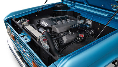 Ford Bronco 1974 Ocean Blue with Tan Soft Top Coyote Engine