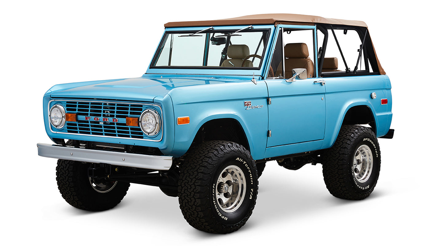 Ford Bronco 1974 Ocean Blue with Tan Soft Top