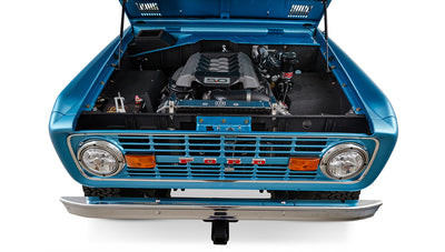 Ford Bronco 1974 Ocean Blue with Tan Soft Top Coyote Engine