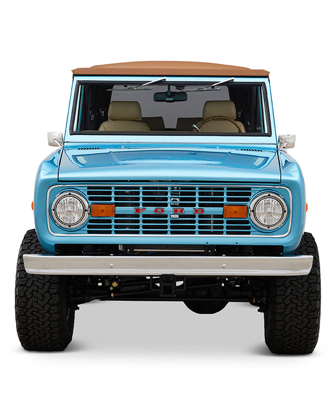 Ford Bronco 1974 Ocean Blue with Tan Soft Top