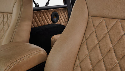 Ford Bronco 1974 Ocean Blue with Tan Soft Top Custom Leather Interior