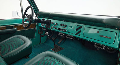 Restored Ford Bronco 1977 Light Jade 302 v8 with Wimbledon White Hard Top