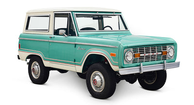 Restored Ford Bronco 1977 Light Jade 302 v8 with Wimbledon White Hard Top