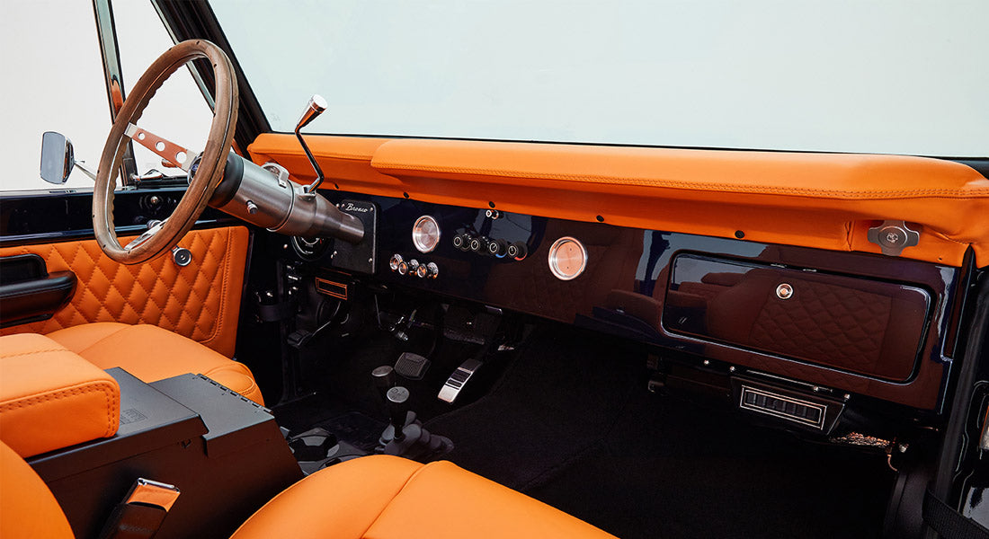 1974 Classic Ford Broncos Coyote Series Alys Beach with Orange Interior and black soft top