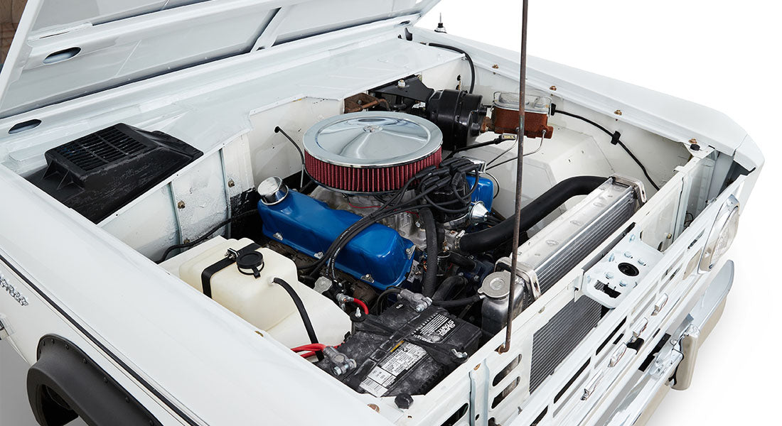 Classic Ford Bronco engine bay