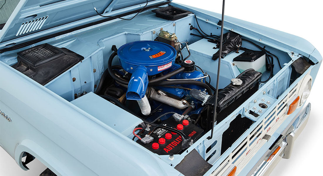 Classic Ford Bronco engine bay