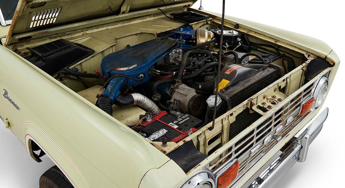 Classic Ford Bronco engine bay