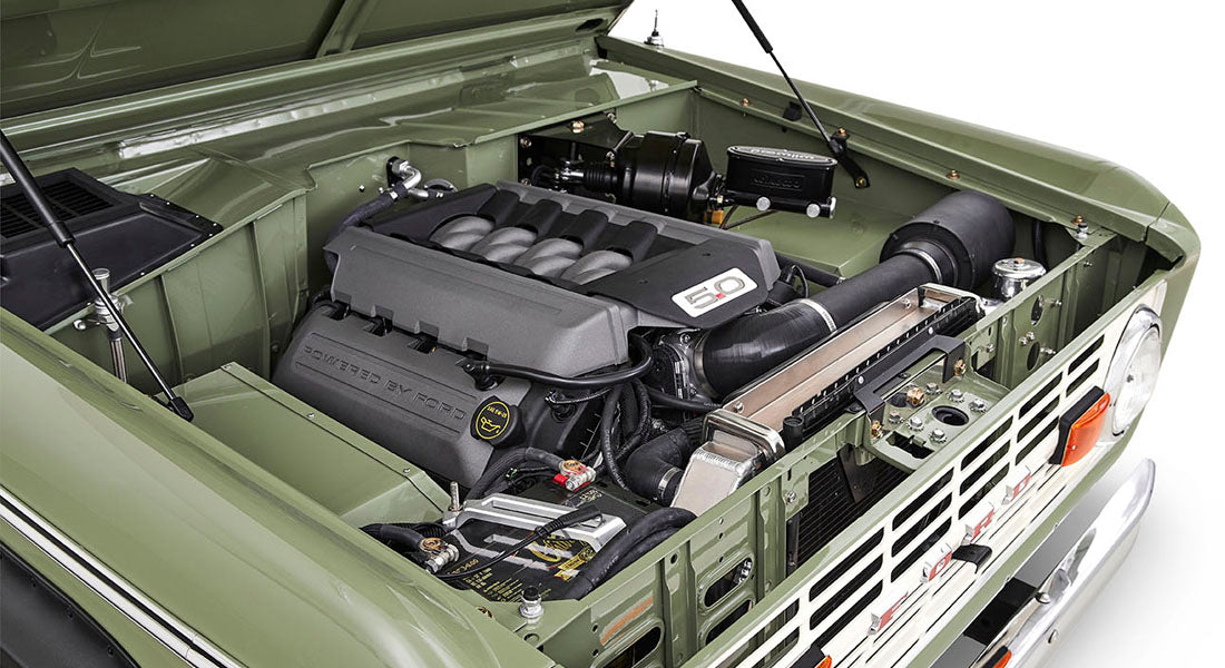 Classic Ford Bronco engine bay