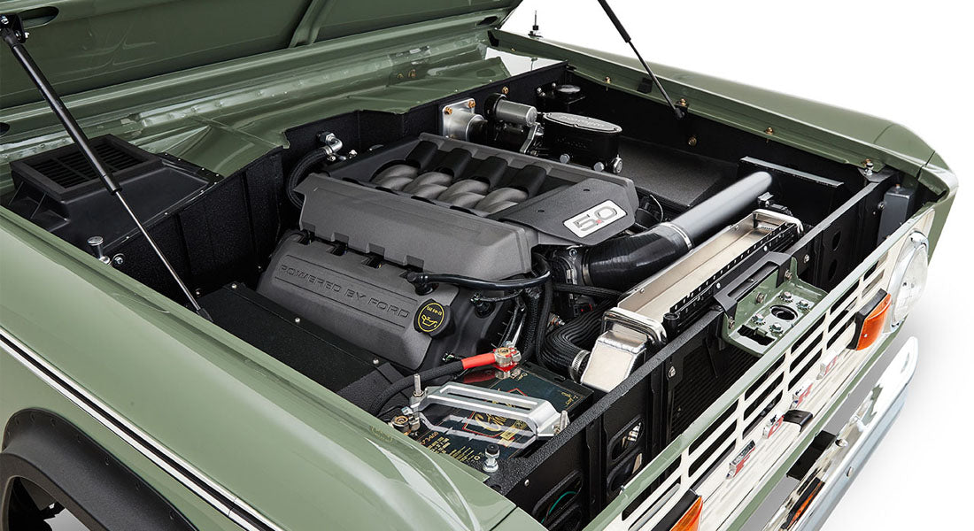 Classic Ford Bronco engine bay