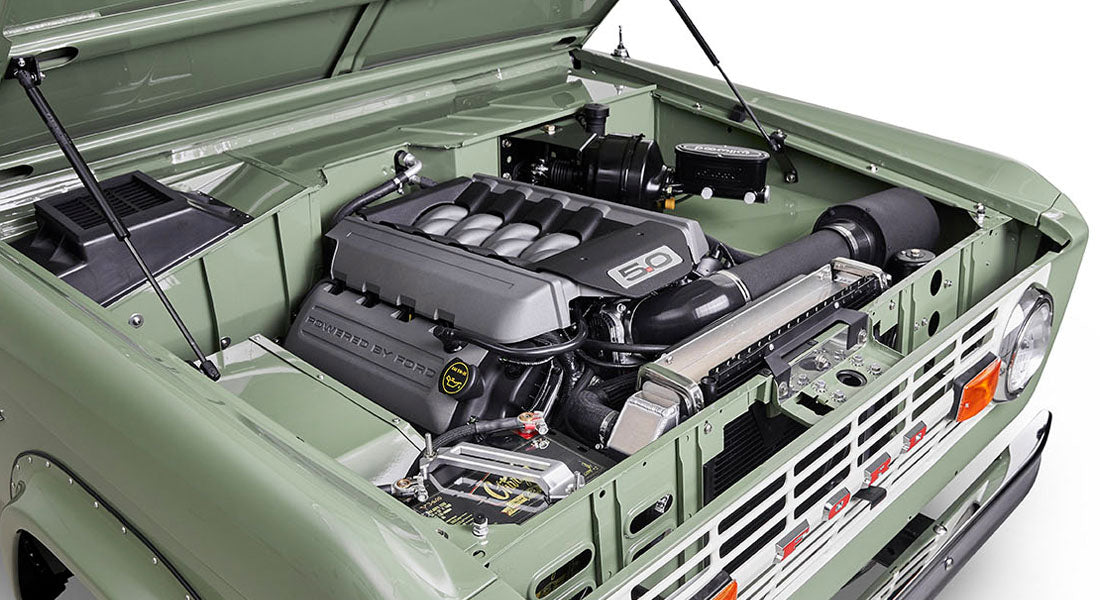 Classic Ford Bronco engine bay