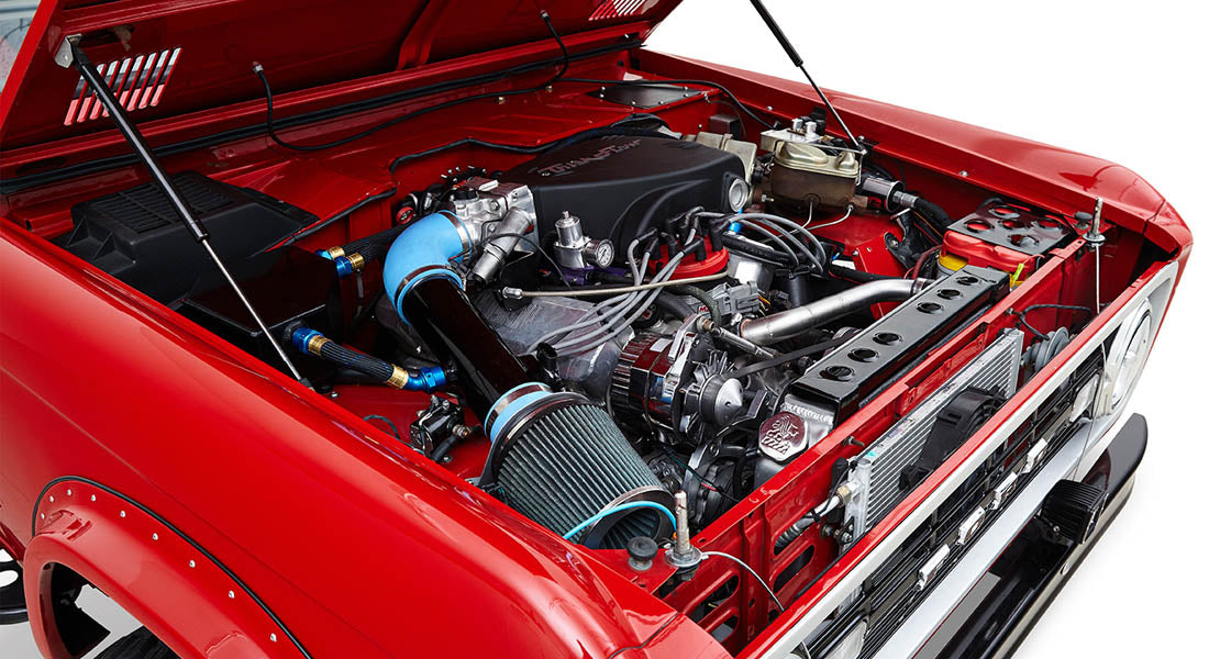 Classic Ford Bronco engine bay