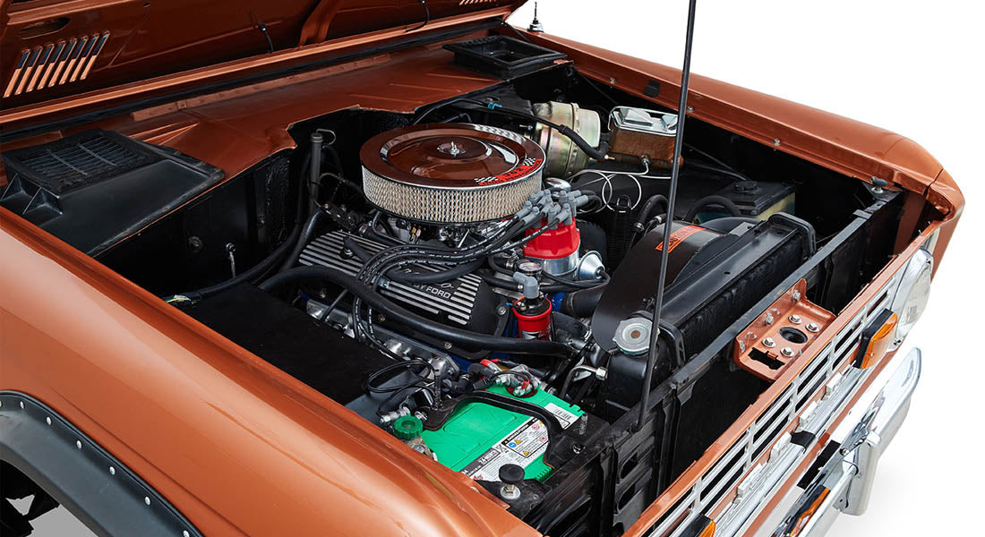 Classic Ford Bronco engine bay