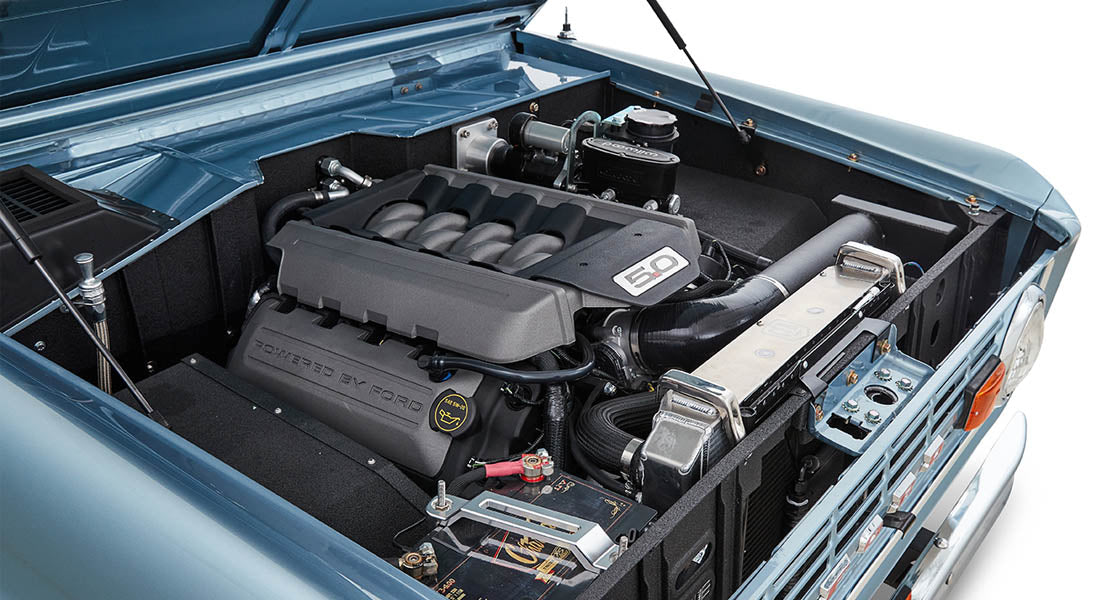 Classic Ford Bronco engine bay