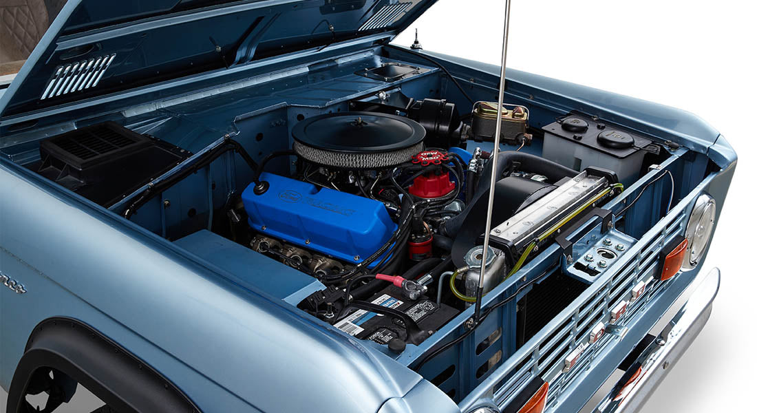 Classic Ford Bronco engine bay