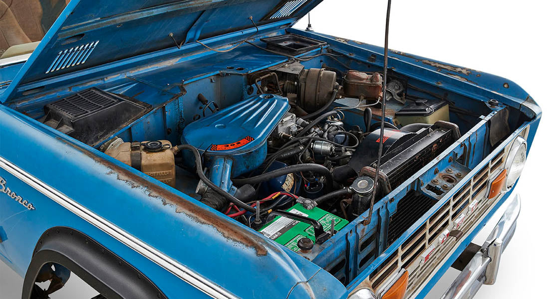 Classic Ford Bronco engine bay