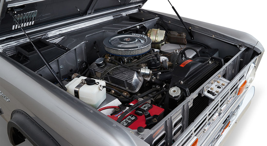 Classic Ford Bronco engine bay