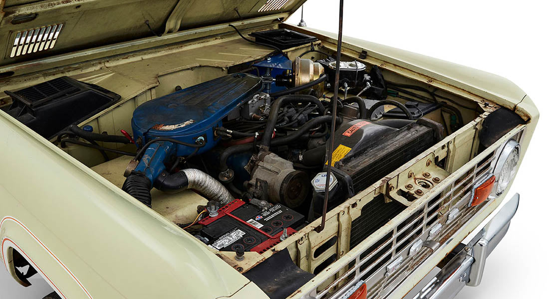 Classic Ford Bronco engine bay