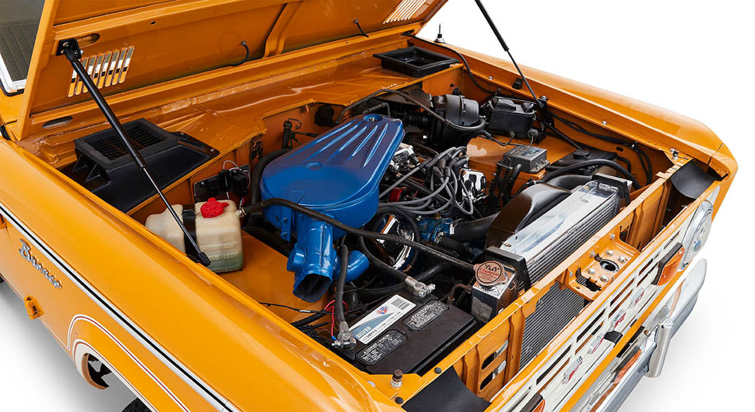 Classic Ford Bronco engine bay