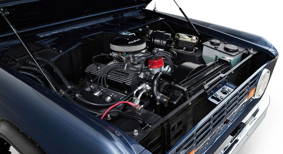 Classic Ford Bronco engine bay