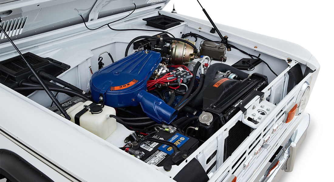 Classic Ford Bronco engine bay