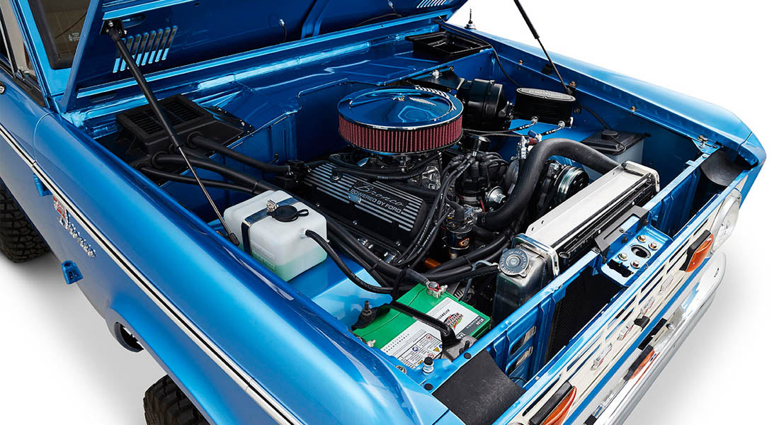 Classic Ford Bronco engine bay