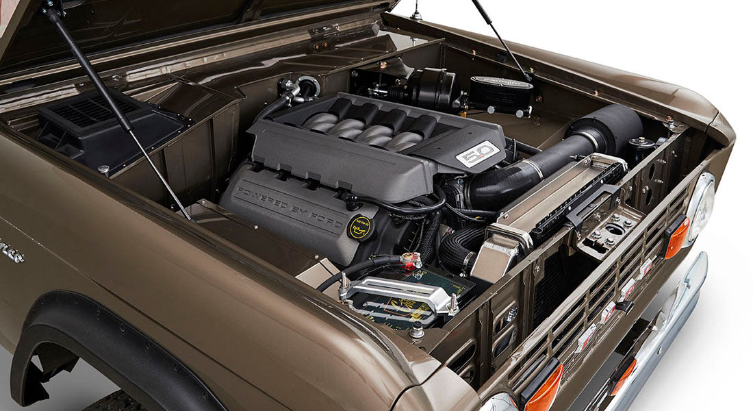 Classic Ford Bronco engine bay