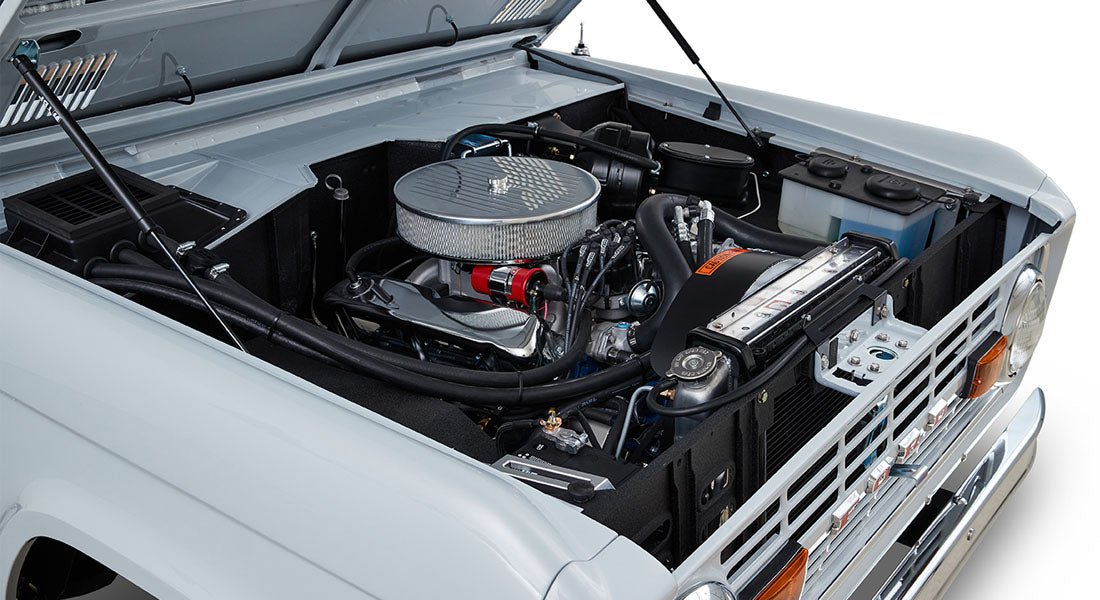 Classic Ford Bronco engine bay