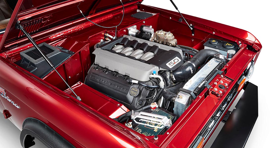 Classic Ford Bronco engine bay