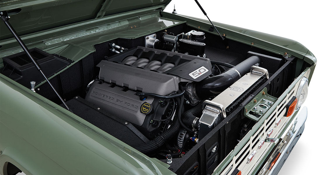 Classic Ford Bronco engine bay