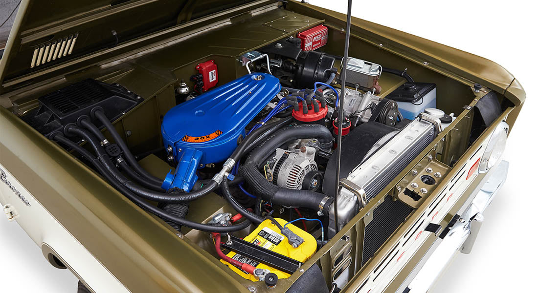 Classic Ford Bronco engine bay