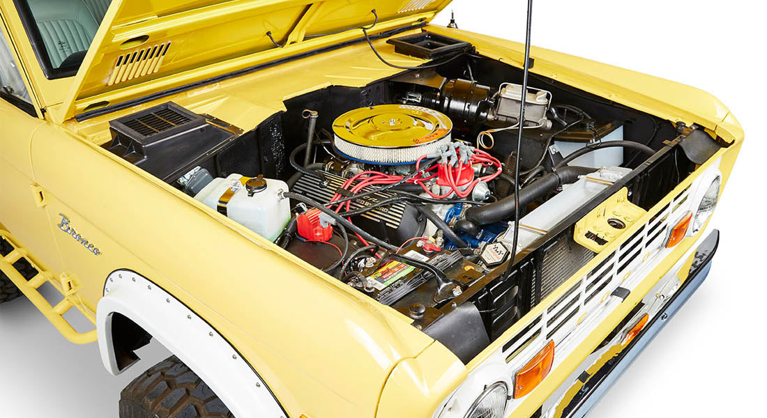 Classic Ford Bronco engine bay