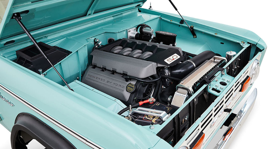 Classic Ford Bronco engine bay