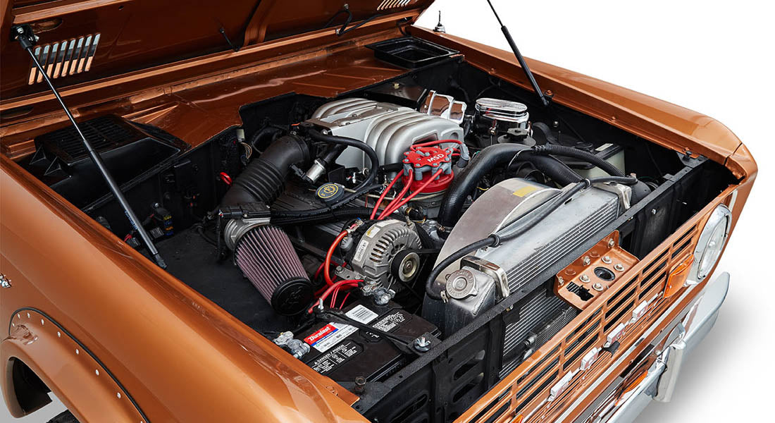 Classic Ford Bronco engine bay