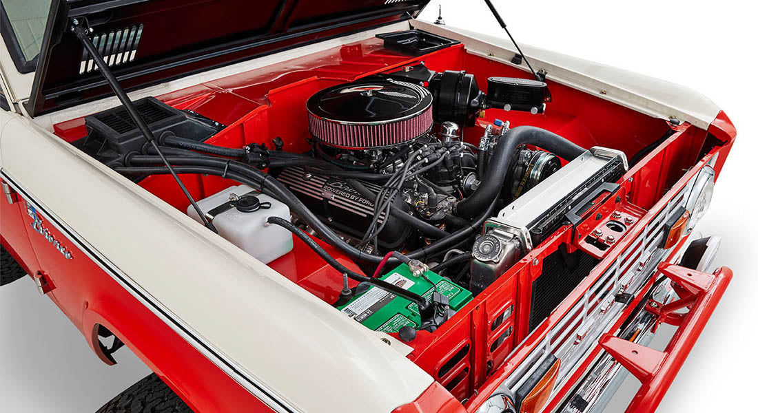 Classic Ford Bronco engine bay