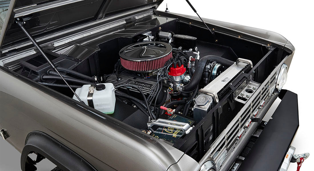 Classic Ford Bronco engine bay
