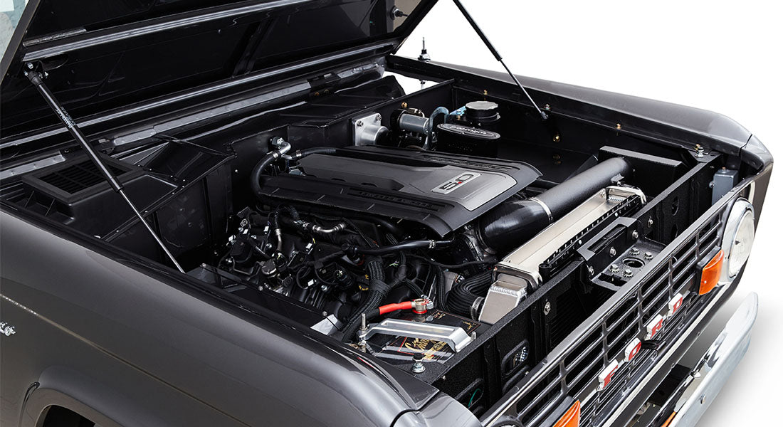 Classic Ford Bronco engine bay