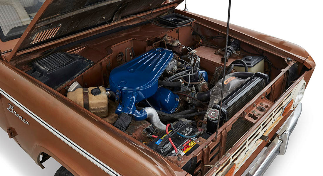 Classic Ford Bronco engine bay