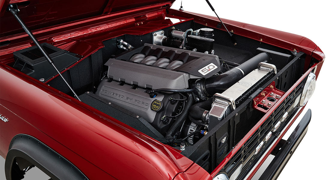 Classic Ford Bronco engine bay