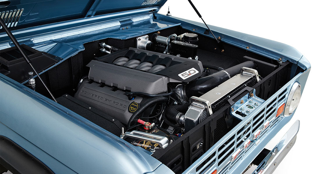 Classic Ford Bronco engine bay