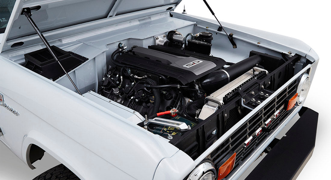 Classic Ford Bronco engine bay